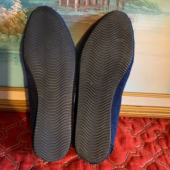 Like NEW! Meeka beaded flats 100% Cotton Royal Blue Women's size 8 - Picture 6 of 10